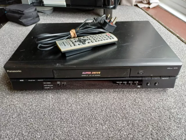 PANASONIC NV-HV60EBK NICAM SUPER LP VCR VHS Video Cassette  Black With Remote