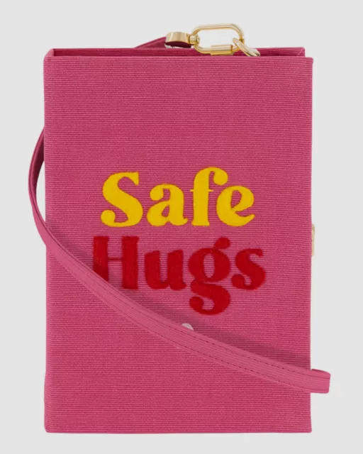 $1120 Olympia Le-Tan Women's Pink Safe Hugs Book Clutch Crossbody Purse Bag