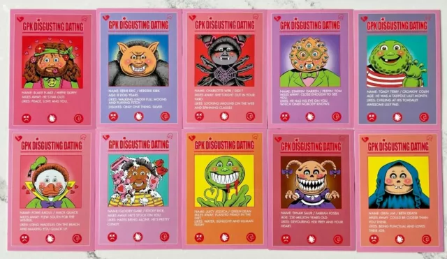 2022 Topps Garbage Pail Kids DISGUSTING DATING PROFILES 10-Card INSERT CHASE SET