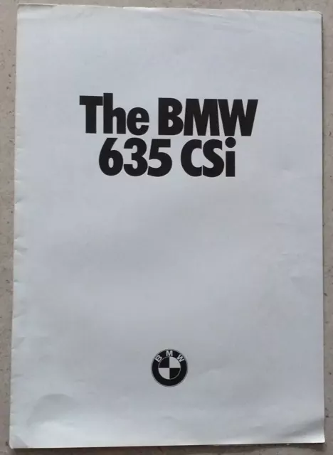 BMW 635 CSi 1978 UK car sales foldout marketing brochure