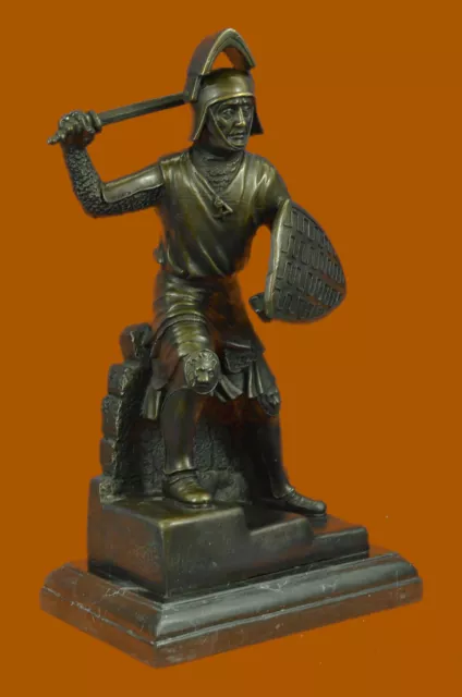 100% Solid Bronze Japanisch Samurai Warrior Statuen Militär Kunst Heimdekoration