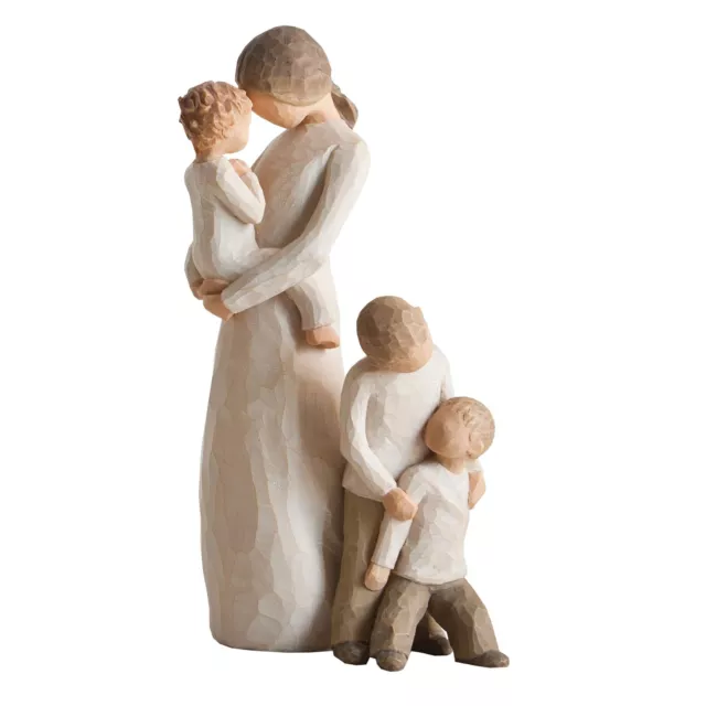 Willow Tree Figurines Set Mother & Baby (Boy or Girl) with Two Sons