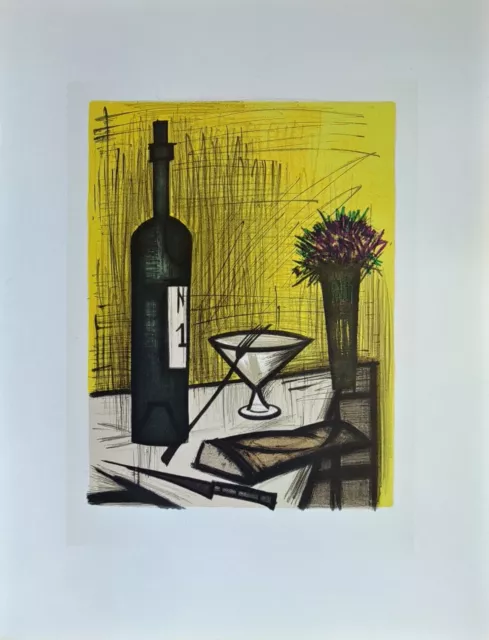 Bernard BUFFET (1928-99) Lithographie 1967 21x24cm Le Pain et le vin