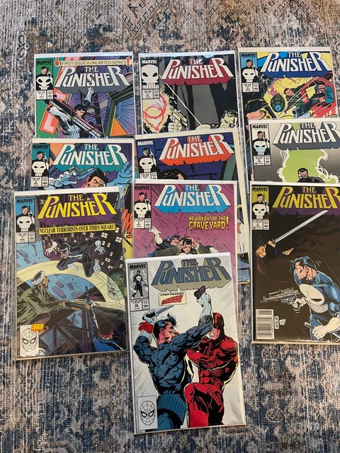 The Punisher #1 2 3 4 5 6 7 8 9 10 Unlimited Series Marvel Comics 1987 KEY ISSUE