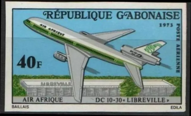 GABON GABUN pa 138 ** MNH imperf non dentelé DC10-30 Air Afrique jet air mail 3