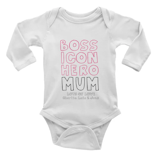 Gilet personalizzato Boss Icon Hero Mum Lots Of Love manica lunga bambino crescita