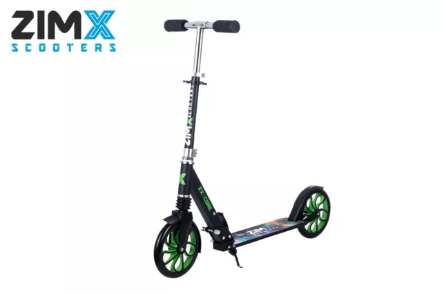 Zimx Zx Core Lighted Kids Folding Kick Scooter - Green - Suits 8 Years +