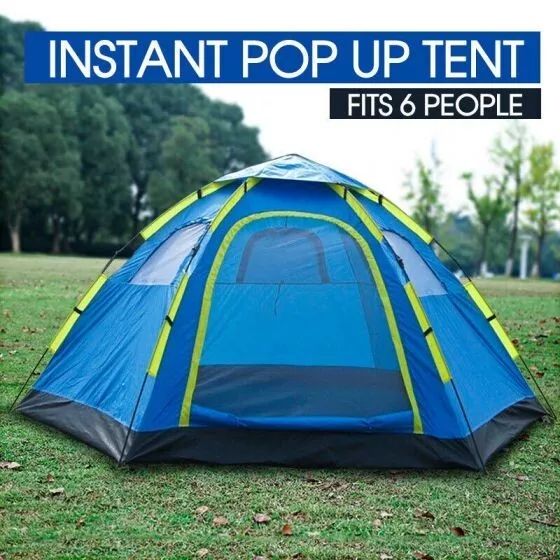 Instant Camping Tent Auto Pop up Family Hiking Dome Waterproof Shelter 6 Person