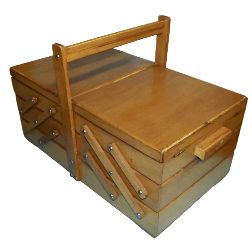Antigua Gran Trabajando Caja Para Costura Vintage Madera Para Restaurar Bordado
