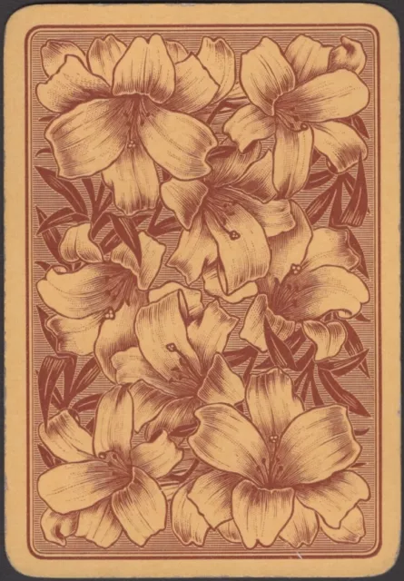 Playing Cards Single Card Old Antique Wide DAFFODIL FLOWERS Flower Art Picture A 3