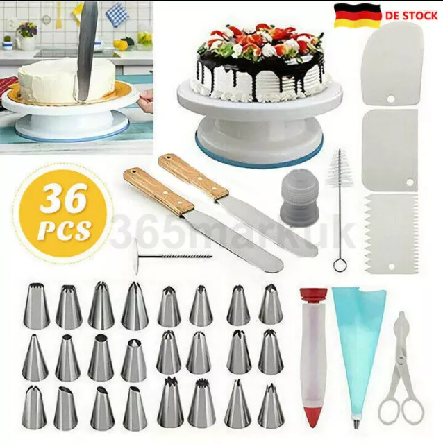 Backzubehör Drehbar Tortenplatte Tortenboden Kuchenplatte Dekor Spritztülle S6V7