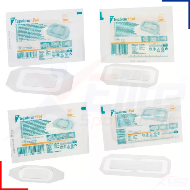 3M Tegaderm + Pad Medical Wound Tattoo IV Film Dressing 7, 10, 15 or 20 cm