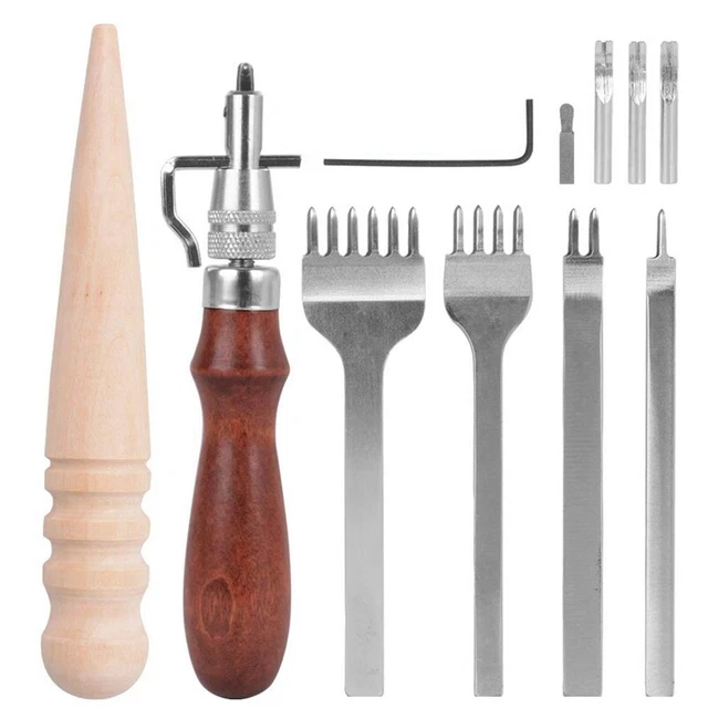 Herramienta artesanal de ranura de cuero manual de costura hágalo usted mismo perforador de bordes pulidor trabajo manual hágalo usted mismo