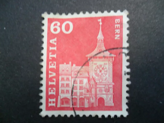 Francobollo 60 Rappen Svizzera Helvetia Berna 1963 Edifici Storici