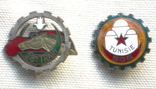 Insigne Train GT 363 Cigogne AFN MAROC Groupe de Transport émail ORIGINAL BADGE