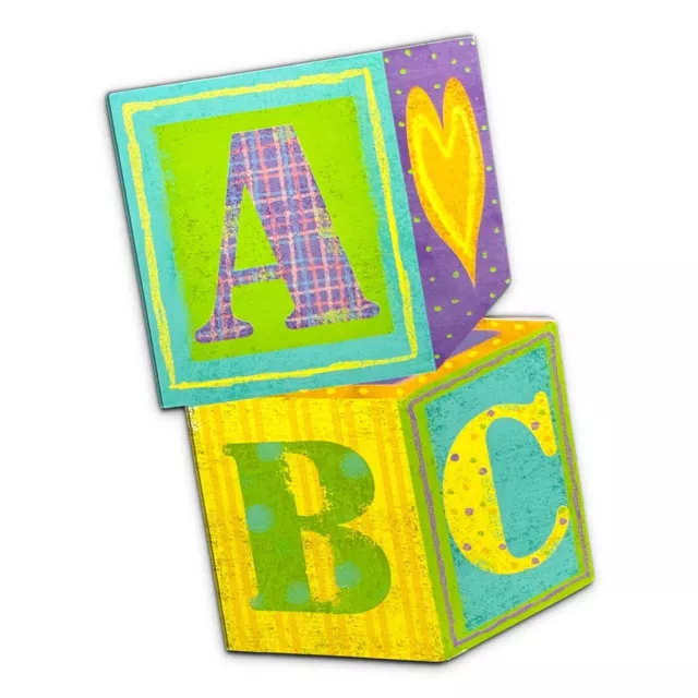 Lighthearted NEW BABY Card ABC Blocks, Yellow,  by American Greetings + Envelope