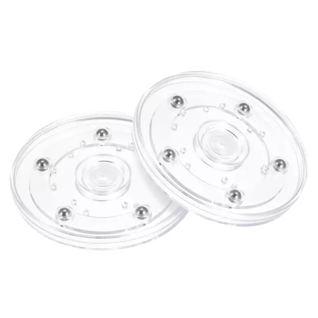 4" Giratorio Soporte con Bolas Rodamientos Lazy Susan Base, Transparente 2pzs