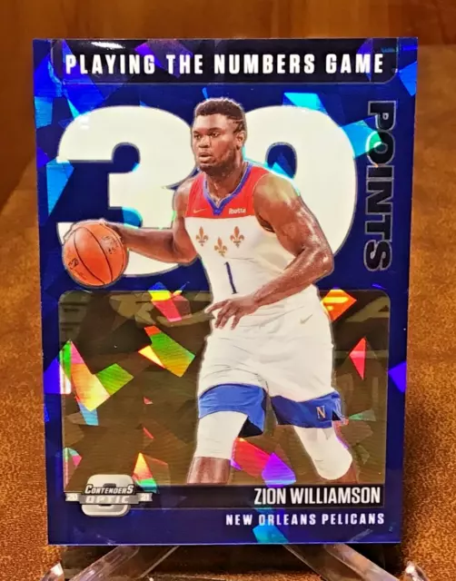 2020-21 Panini Contenders Optic Zion Williamson Playing The Numbers Blue - A82