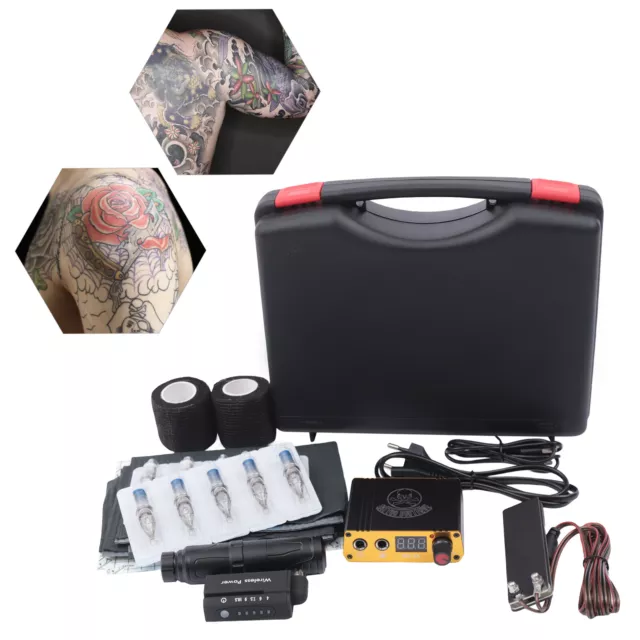 Juego de tatuaje profesional kit de lápiz de tatuaje 20*agujas, 30* vaso de tinta, pedal 10.000 rpm