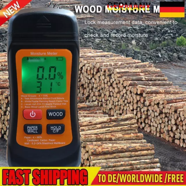 Paper Wall Wood Humidity Tester Hygrometer Two Pins Timber Damp Moisture Meter
