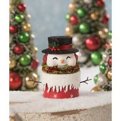 Bethany Lowe Christmas Happy Retro Snowman Box, 5" Tall, Unique & Cute NWT