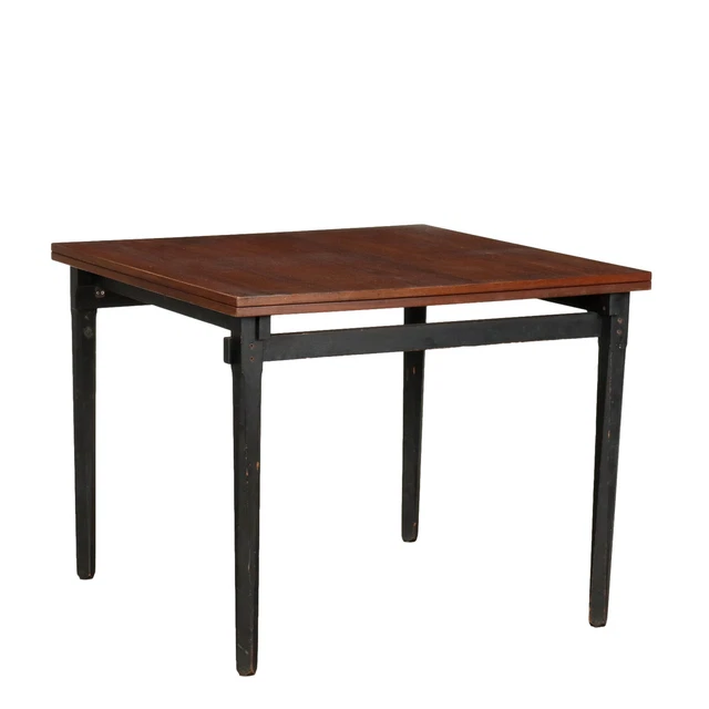 Tavolo Vintage Italia Anni 60 Legno Impiallacciato di Jacaranda Legno Tinto