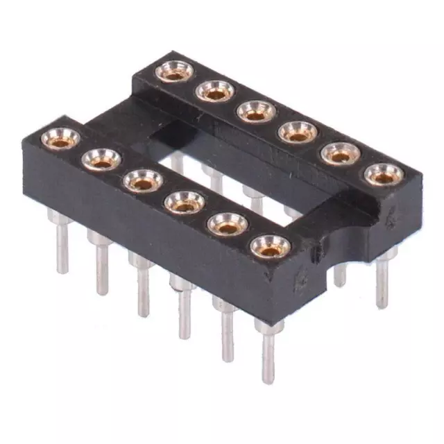 10 x 12 Pin DIP/DIL Turned Pin IC Socket Connector 0.3" Pitch