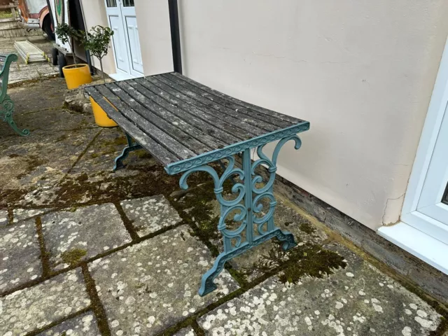 Cast Iron with wooden slats vintage Garden Table