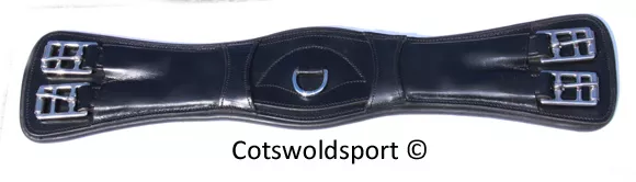 CS Short Contoured Leather Girth  Dressage 28" 71cm Blk