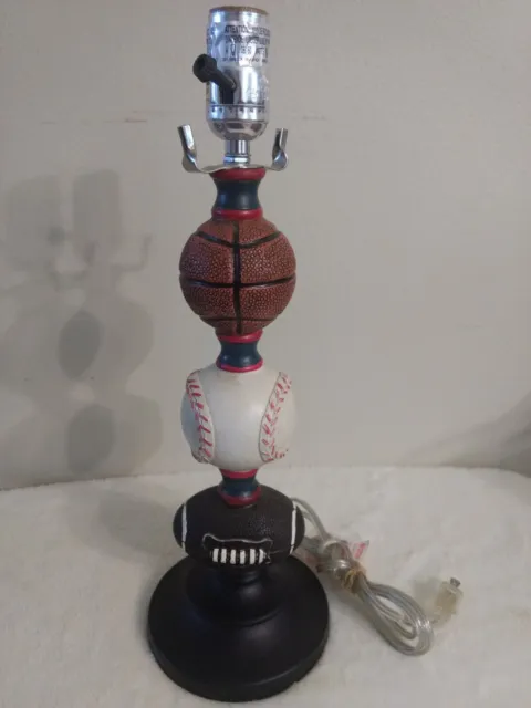 Sports Themed Desk Lamp Basketball Baseball Football 15"  No Shade