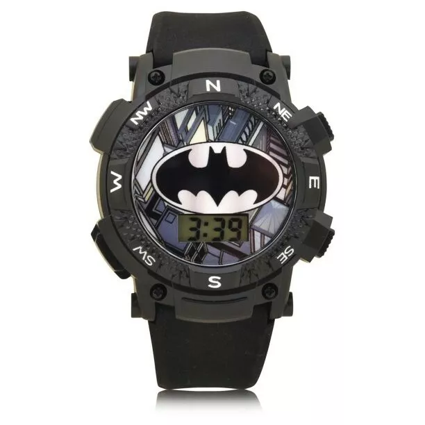 Batman DC Comics Superhéroe Digital LCD Reloj W/ Brillante Luminoso Cara Nwt Nib