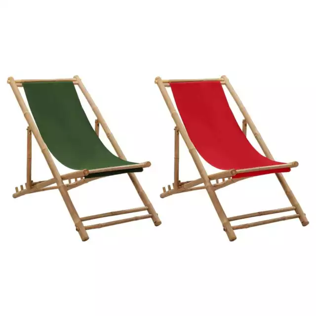 Tumbona de Jardín Silla de Playa Plegable Asiento para Patio Bambú y Lona vidaXL