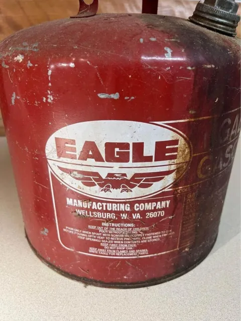 Vintage Eagle Gas Can - Galvanized Steel 5 Gallons Model SP-5