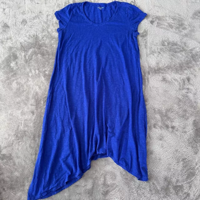 Eileen Fisher Blue Asymmetrical Hemp Cotton Dress Women's MEDIUM