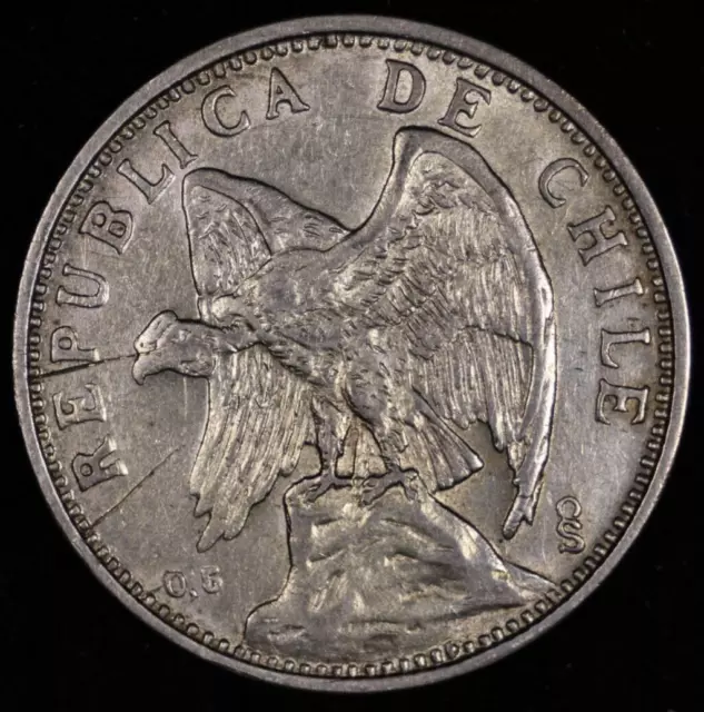 1927 Chile Silver 2 Pesos