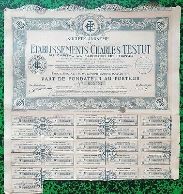 Ch XI° TESTUT" Traite en 1926 PARIS BALANCE / PESEE / MESURE / COMPTAGE "Ets 