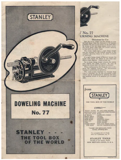 Good User STANLEY No. 77 Dowel Machine with 3/8 inch Cutter Head – Jim Bode  Tools