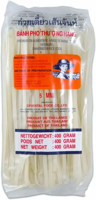 [ 400g ] FARMER Reisnudeln, 5mm Banh Pho / Bandnudeln aus Thailand / Rice Noodle