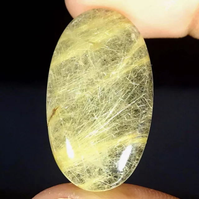 33.00Cts Natural Golden Rutilated Quartz Oval Cabochon Loose Gemstones