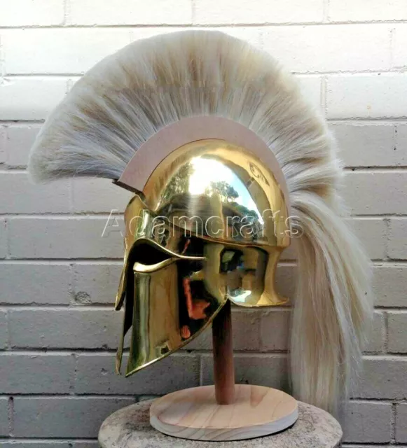 18 gauge Steel Brass Coated Medieval Greek Corinthian Helmet Spartan Helmet ZO