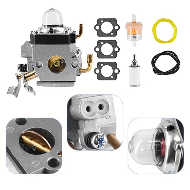 Kit Carburateur Complet Pour Tondeuses RY RBC30SESA, RHT2660DA Etc. - Inclut Filtres, Joints, Tuyau, Outil - 6