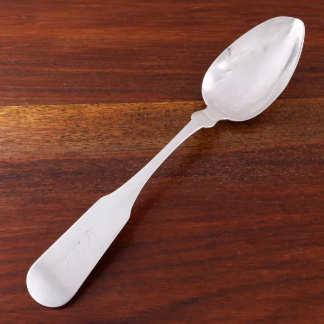 Wm Henry Harrison Hatch Portland Me Coin Silver Serving Spoon Fiddle 1858-80