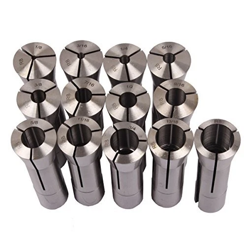 13pcs Precision R8 Collets Set 1/8 - 7/8 Mill Chuck Holder for Bridgeport