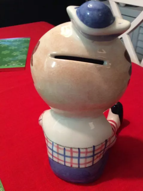 Hand Painted Sailor Bank Ceramic  Piggy Bank 8” Made in Italy 2