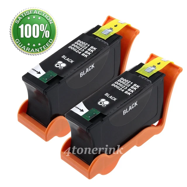 2pk Black Ink Cartridge for Dell Series 21 22 23 24 V515w V313w V313
