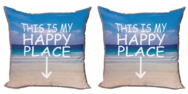 Saying Pillow Covers Pack of 2 This is My Happy Place