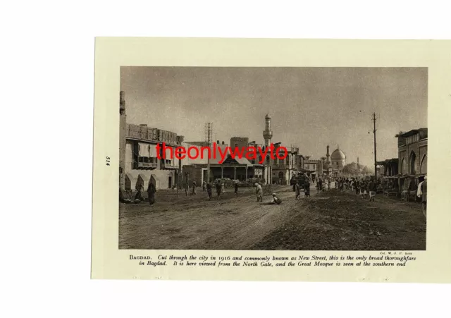 New Street Bagdad, Iraq (Narrow Streets On Reverse), Book Illustration, c1920