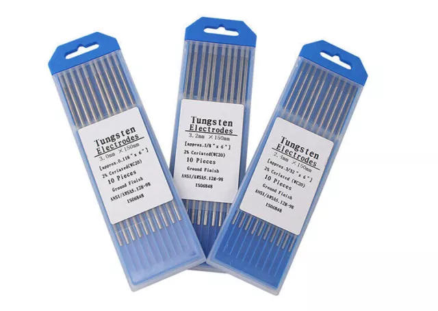 10pcs TIG Welding Tungsten Electrodes Blue/Gold/Green/Grey/Red/White 1.6mm/2.4mm 3