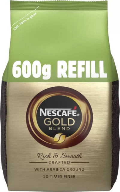 Nescafe Gold Blend Instant Coffee 600g Refill Pouch Rich & Smooth Arabica Ground