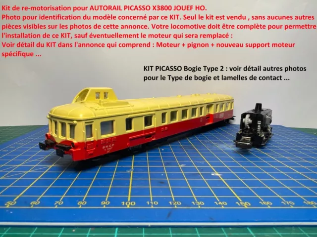 NOUVEAU - Kit Motorisation Autorail PICASSO Bogie Type 2 série X3800 JOUEF HO